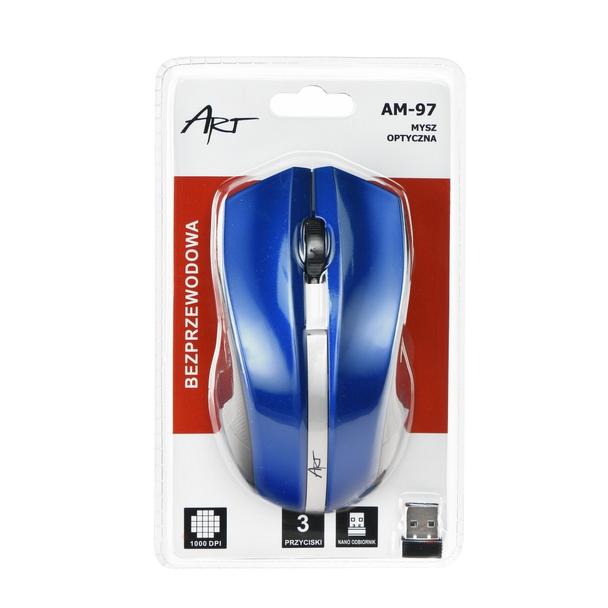 ART myszka komputerowa bezprzewodowa 2,4G 1000 dpi AM-97 niebieski