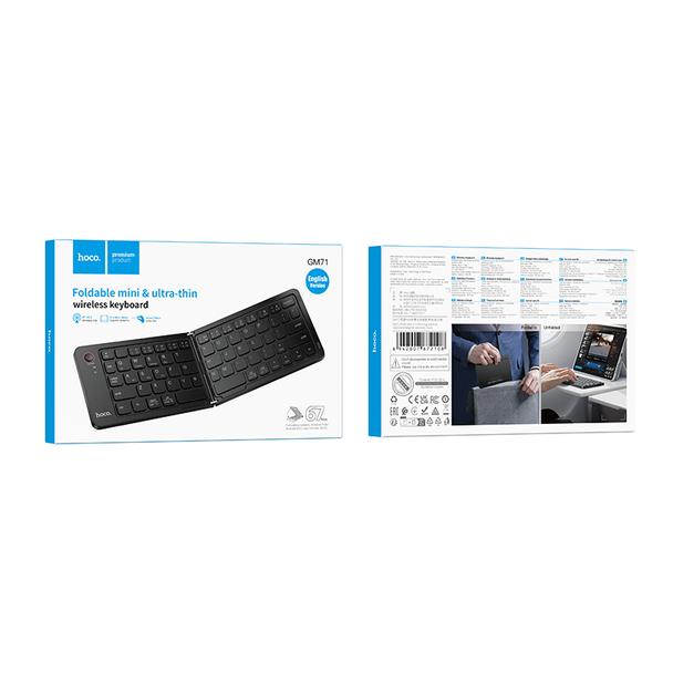 Klawiatura bezprzewodowa składana QWERTY Hoco GM71 czarna