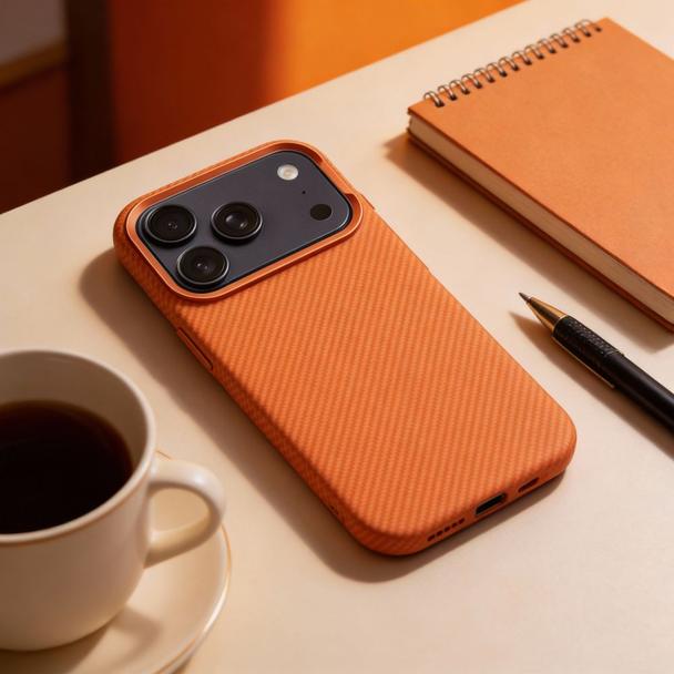Etui na iPhone 18 Pro / 17 Pro K-Look zgodne z MagSafe pomarańczowe