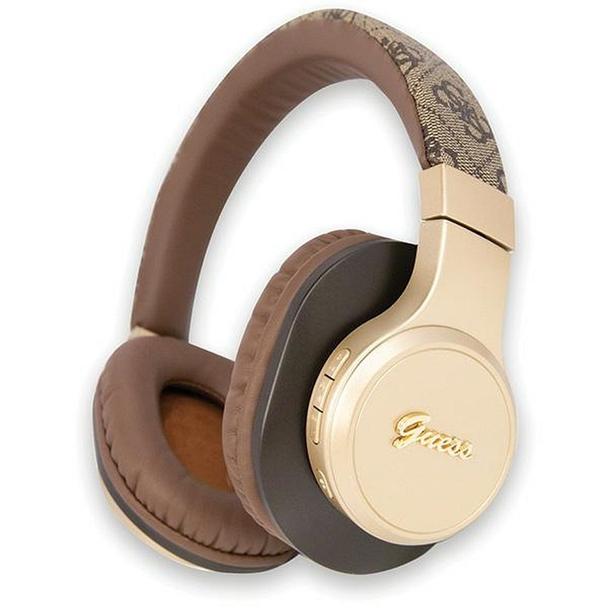 GUESS słuchawki bezprzewodowe bluetooth nauszne GUBH604GEMW (4G Script) brązowe