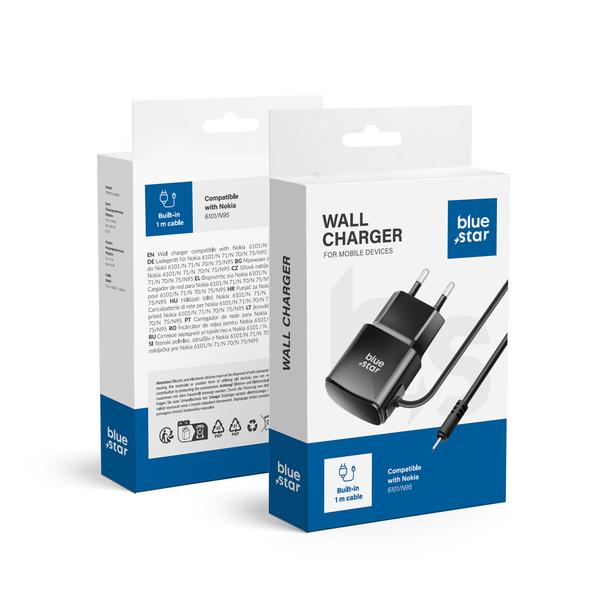 Ładowarka sieciowa do telefonu Nokia 6101 / N70 / N95 Blue Star 0,6A 3W TFK-TC-1100B czarna