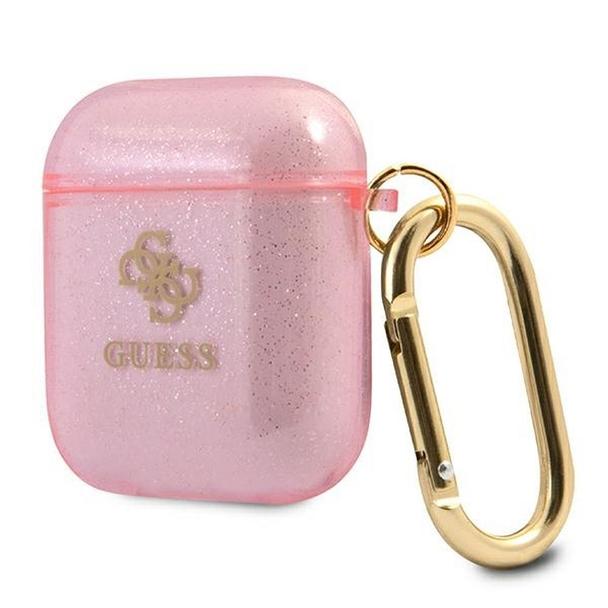 GUESS futerał do APPLE AirPods 1/2 GUA2UCG4GP (Glitter Collection) różowy