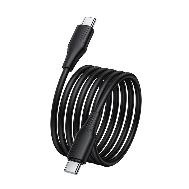 Kabel USB C do USB C Hoco 3A 60W Silikonowy 1 m X124 czarny