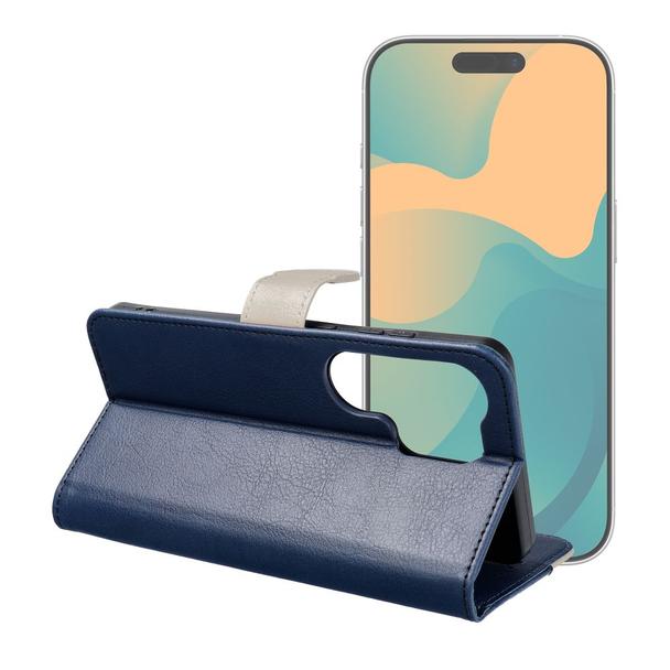 Etui z klapką na Motorola G17 POWER Split Book granatowo-kremowe