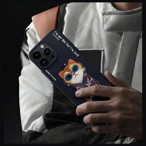 NIMMY futerał GLASSES COOL CAT do IPHONE 15 Pro czarny