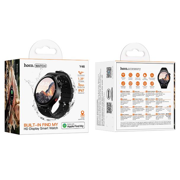 Smartwatch 1,39" IP67 TFT z funkcją rozmowy Hoco Y46 czarny