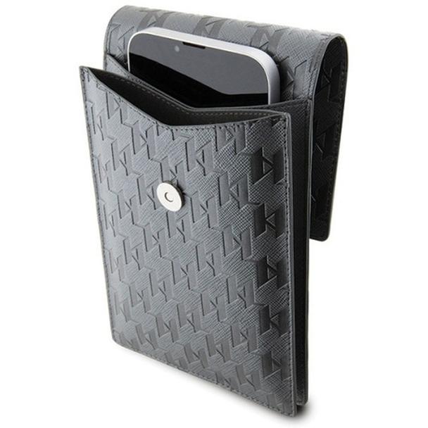 KARL LAGERFELD torebka uniwersalna na telefon KLWBSAKHPCG (Saffiano Mono Choupette) srebrny