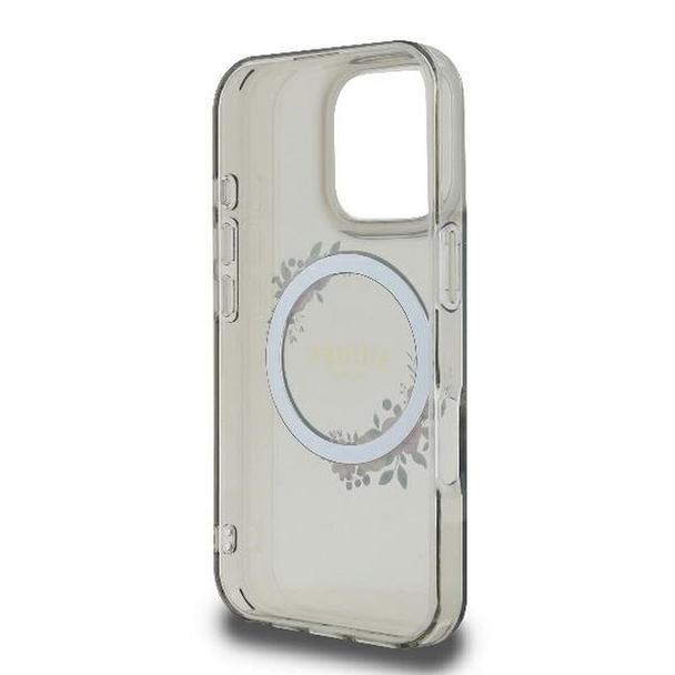 GUESS futerał do IPHONE 16 Pro kompatybilny z MagSafe GUHMP16LHFWFCK (IML Flowers Wreath) czarny