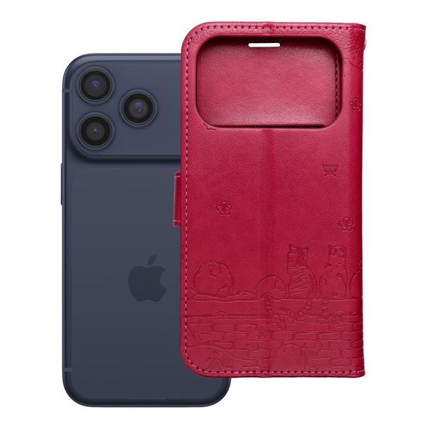 Etui z klapką na iPhone 17 PRO / 18 PRO Mezzo Book koty czerwone