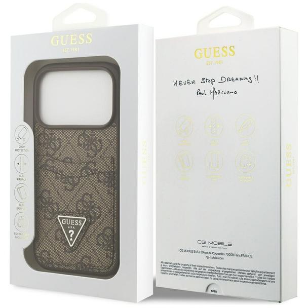 GUESS futerał do IPHONE 17 Pro GUHCP17LP4TPW (4G Double Card Triangle) złoty