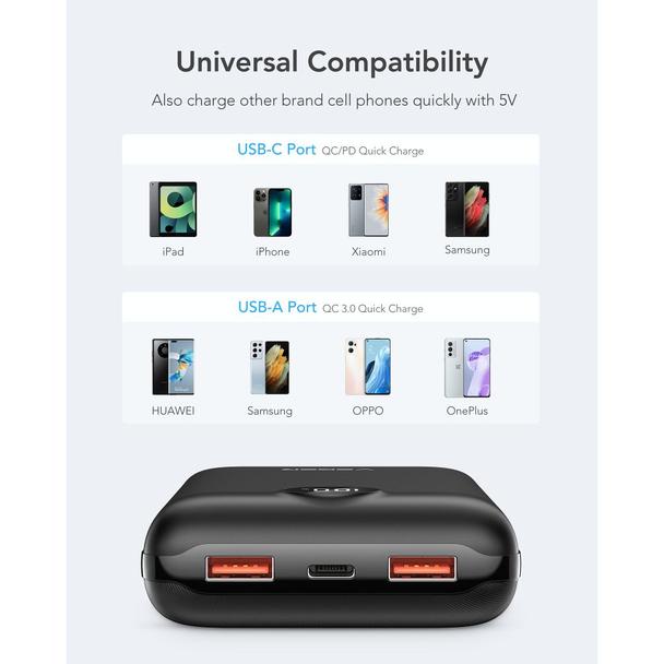 Powerbank Veger S20 (W2053) PD QC3.0 2A 22,5W 20000 mAh czarny 0INT