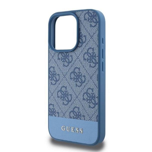 GUESS futerał do IPHONE 16 Pro GUHCP16LG4GLBL (4G PU Bottom Stripe) niebieski