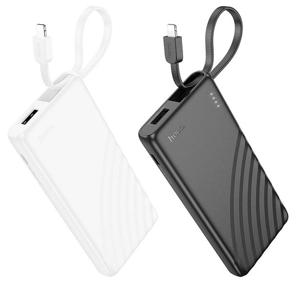Powerbank Hoco 5000 mAh 2A z wbudowanym kablem Lightning J129 biały