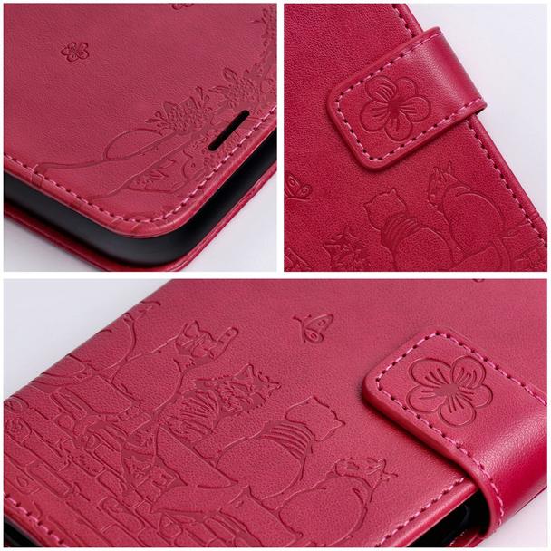 Etui z klapką na Redmi NOTE 15 5G Mezzo Book koty czerwone