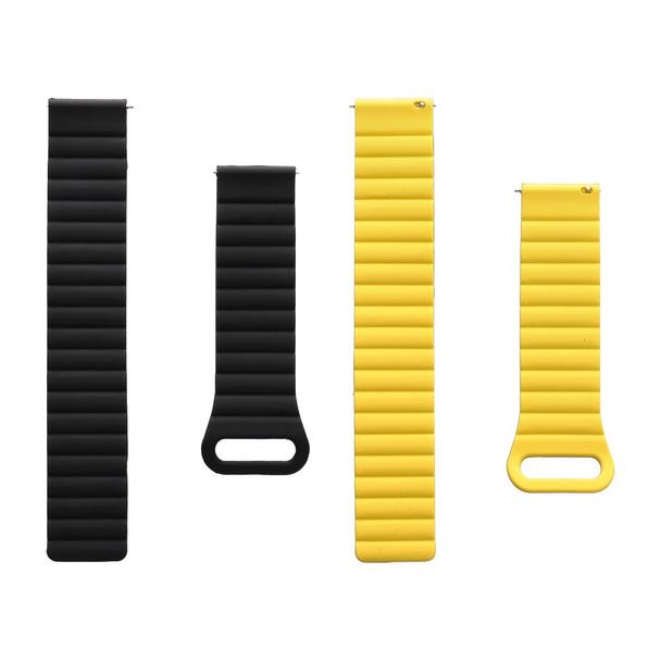 Pasek do zegarka 22 mm Titmo Strap S6 silicone czarny / zółty