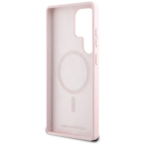 KARL LAGERFELD futerał do SAMSUNG S25 Ultra KLHMS25LSKCHTCP (Magnetic Silicone Double Heads) różowy