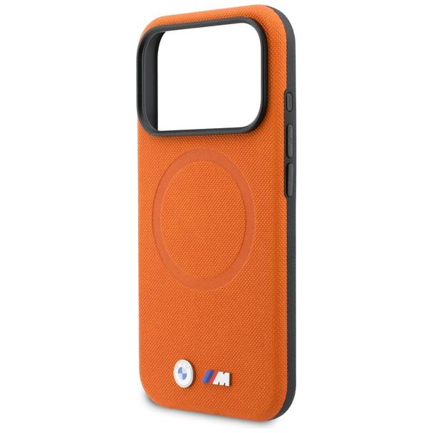 BMW futerał do IPHONE 17 Pro Max kompatybilny z MagSafe BMHMP17X25PFWSMO (PU FW Metal Logo) pomarańczowy