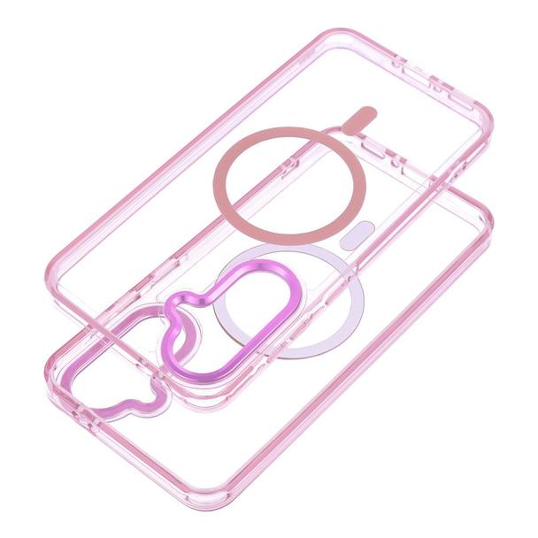 Futerał do Samsung A17 Frame Clear Hybrid Mag Cover zgodny z MagSafe pudrowy róż