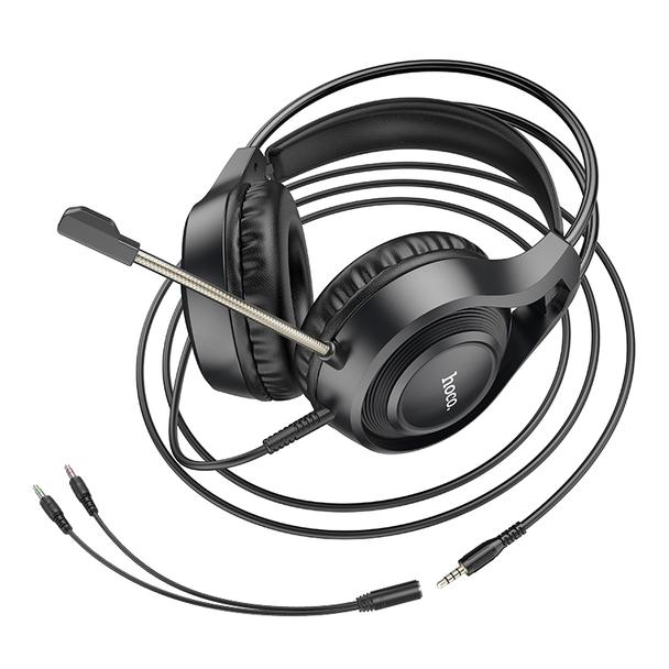 Słuchawki przewodowe nauszne Jack 3,5 mm Hoco W106 czarne