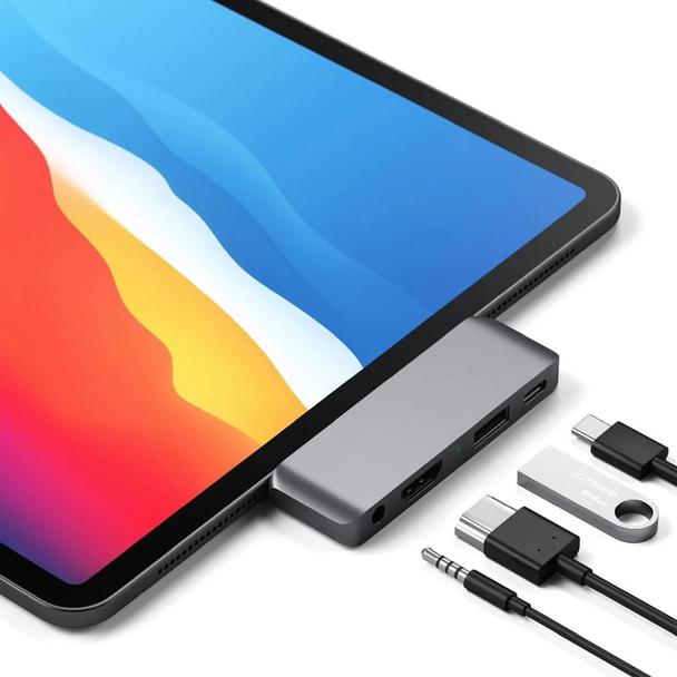 Adapter HUB 4w1 USB C Satechi Mobile Pro Hub ST-TCMPHM szary