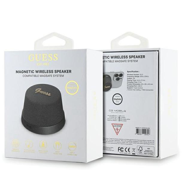 Głośnik bezprzewodowy Guess Magnetic Script Metal GUWSC3ALSMK czarny