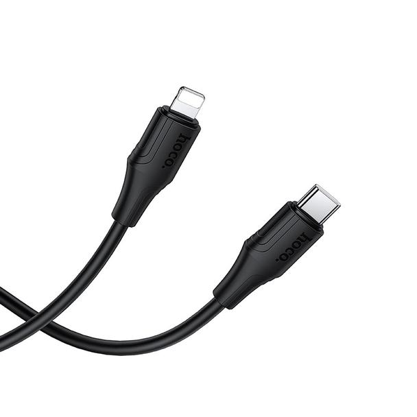 Kabel USB C do Lightning Hoco 27W silikonowy 1 m X124 czarny