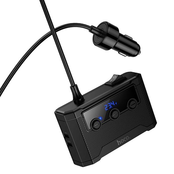 Ładowarka samochodowa Hoco z rozdzielaczem 2xUSB A + 2xUSB C + 3 port zapalniczki QC3.0 PD 240W Z64 czarna