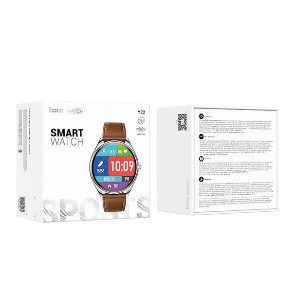 Smartwatch Hoco 1,43" AMOLED IP67 z funkcją rozmowy Y22 srebrny