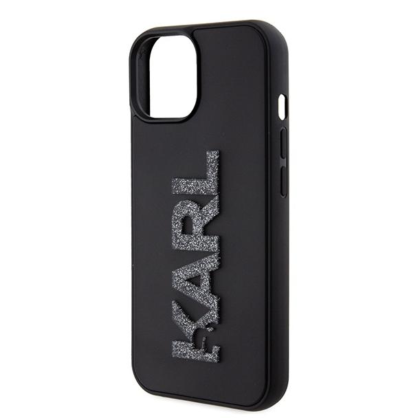 KARL LAGERFELD futerał do IPHONE 15 KLHCP15S3DMBKCK (3D Logo Glitter) czarny