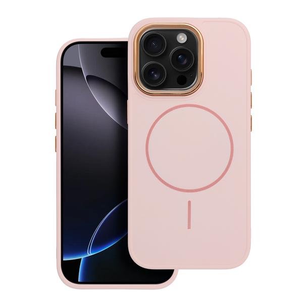 Futerał do iPhone 16 PRO Frame Mag Cover zgodny z MagSafe pudrowy róż