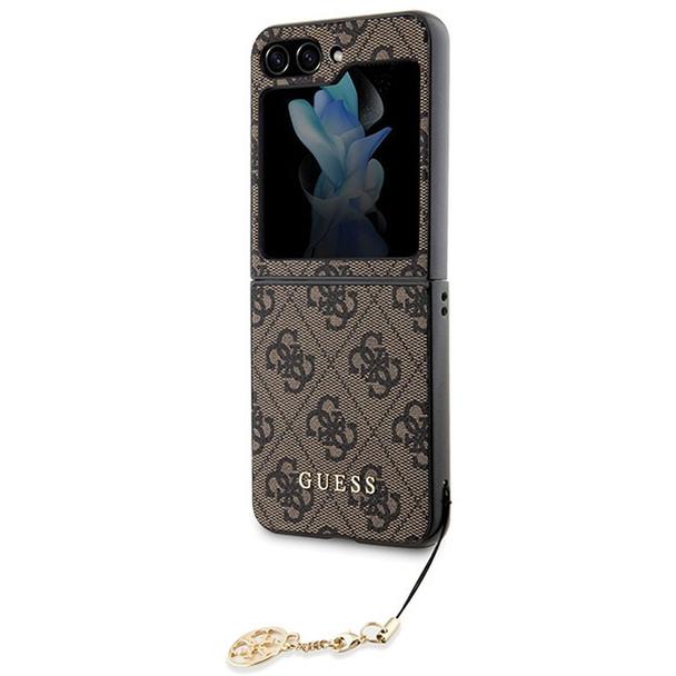GUESS futerał do SAMSUNG Z FLIP 5 GUHCZF5GF4GBR (4G Charm) brązowy