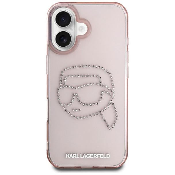 KARL LAGERFELD futerał do IPHONE 16 KLHCP16SHKHDCELP (IML Rhinestones S K Head) różowy