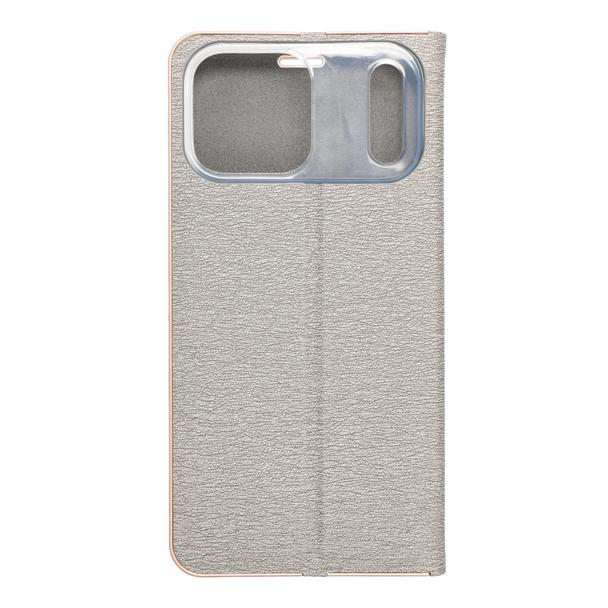 Etui z klapką na iPhone 17 PRO MAX Luna Book Gold srebrne