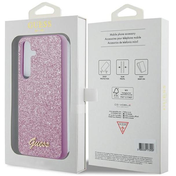 GUESS futerał do SAMSUNG S24 GUHCS24SHGGSHU (Glitter Script) fioletowy