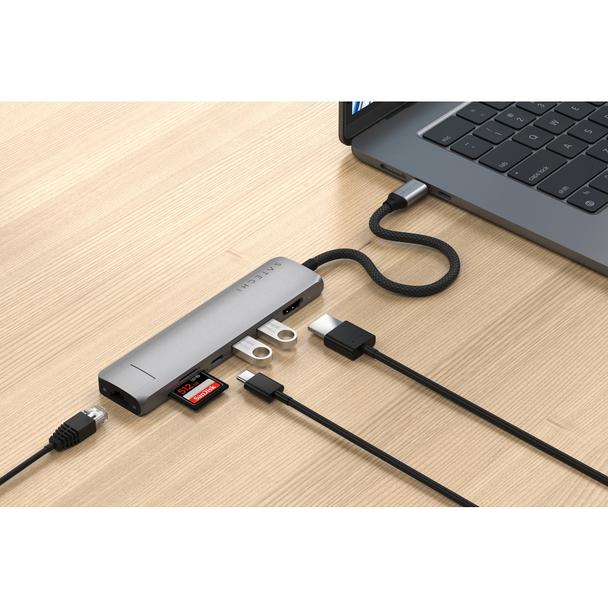 Adapter HUB 7w1 USB C Satechi Slim ST-P7SM szary