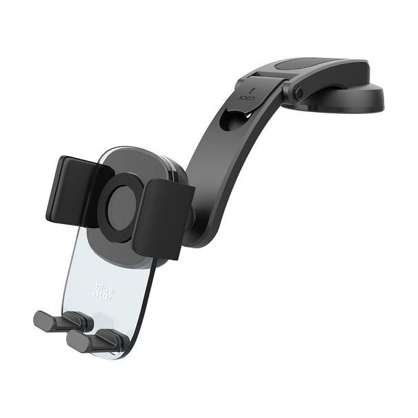 Uchwyt na telefon do samochodu Blue Star Long Neck Crystal do deski / szyby czarny