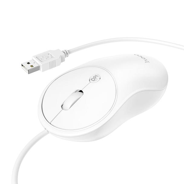 Myszka przewodowa Hoco USB A 1600 dpi GM13 biała