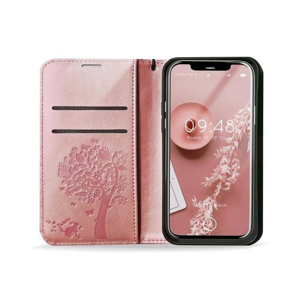 Etui z klapką na Xiaomi Redmi NOTE 10 PRO Mezzo Book drzewo złoto-różowe