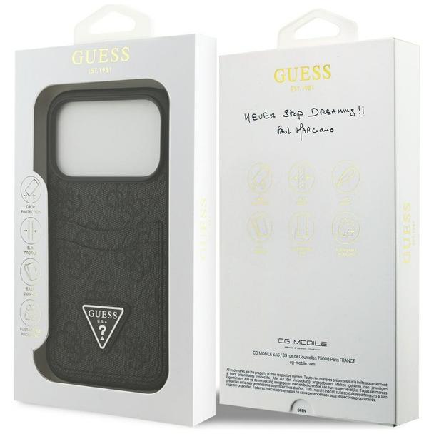 GUESS futerał do IPHONE 17 Pro GUHCP17LP4TPK (4G Double Card Triangle) czarny