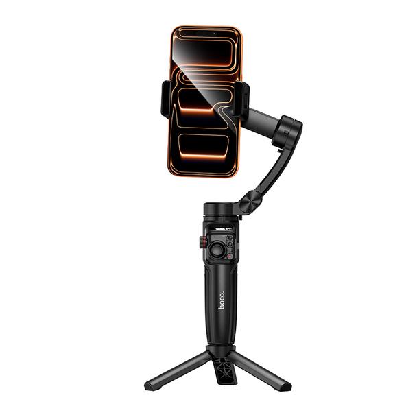 Gimbal z 3-osiową stabilizacją z pilotem bezprzewodowym Hoco K91 czarny