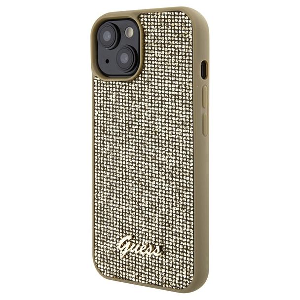 GUESS futerał do IPHONE 13 / 14 / 15 GUHCP15SPMSDGSD (Disco Metal Script) złoty