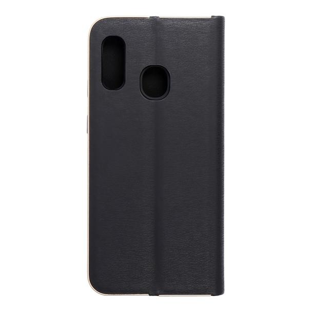 Etui z klapką na Samsung A20e Luna Book Gold czarne