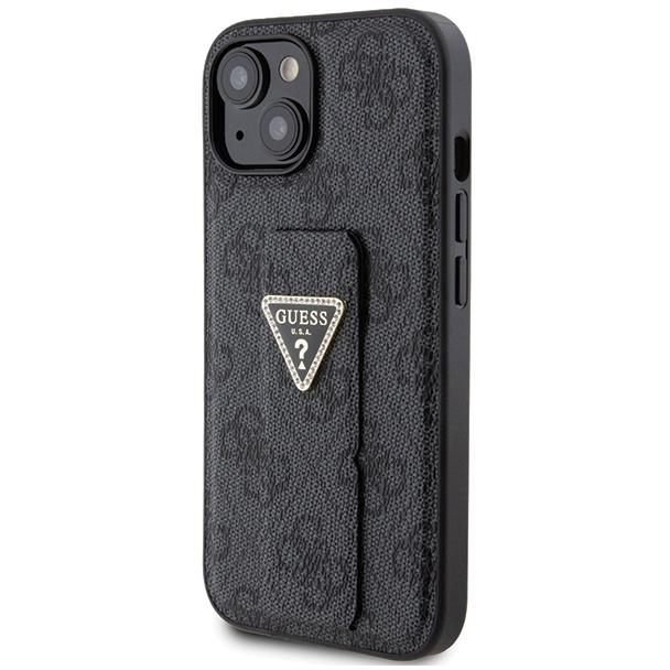 GUESS futerał do IPHONE 13 / 14 / 15 GUHCP15SPGS4TDK (Grip Stand 4G Triangle Strass) czarny