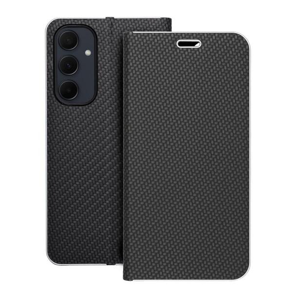 Etui z klapką na Samsung A35 5G Luna Book Carbon czarne