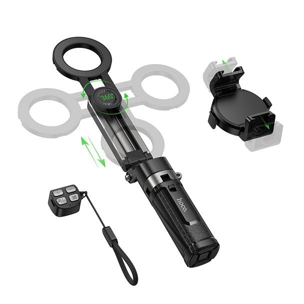 Live stand Hoco z magnetycznym oraz uniwersalnym mocowaniem z pilotem bezprzewodowym K27 PRO  czarny