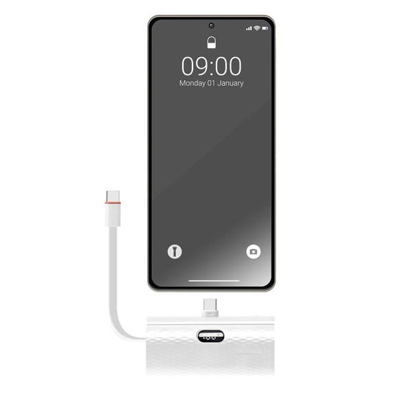 Powerbank Forcell F-Energy Power Plug F5K3 PD 20W 5000 mAh z wbudowanym złączem USB C biały