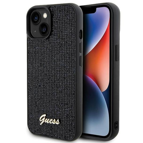 GUESS futerał do IPHONE 15 GUHCP15SPMSDGSK (Disco Script Metal) czarny