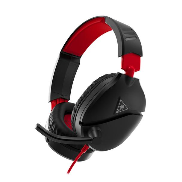 Słuchawki przewodowe nauszne Jack 3,5 mm z mikrofonem Turtle Beach Recon 70N czerwono-czarne