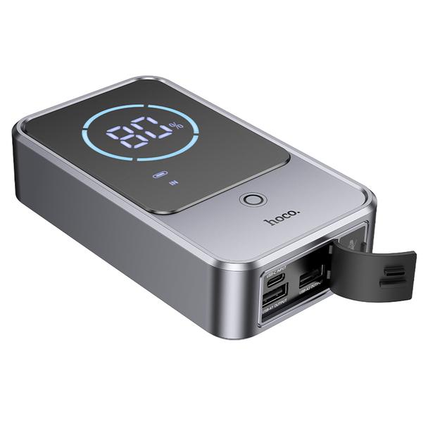 Powerbank 10000 mAh 2,4A 18W z funkcją rozruchu samochodu Hoco QS7 metaliczny szary