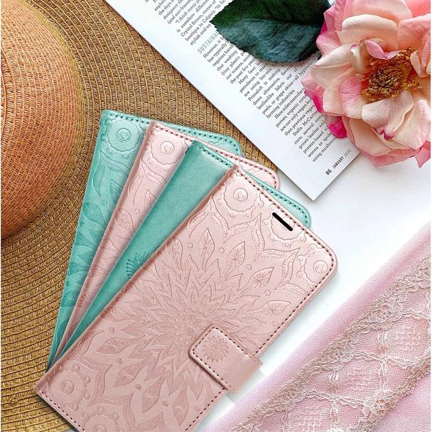 Etui z klapką na Samsung A12 / M12 Mezzo Book mandala zielone